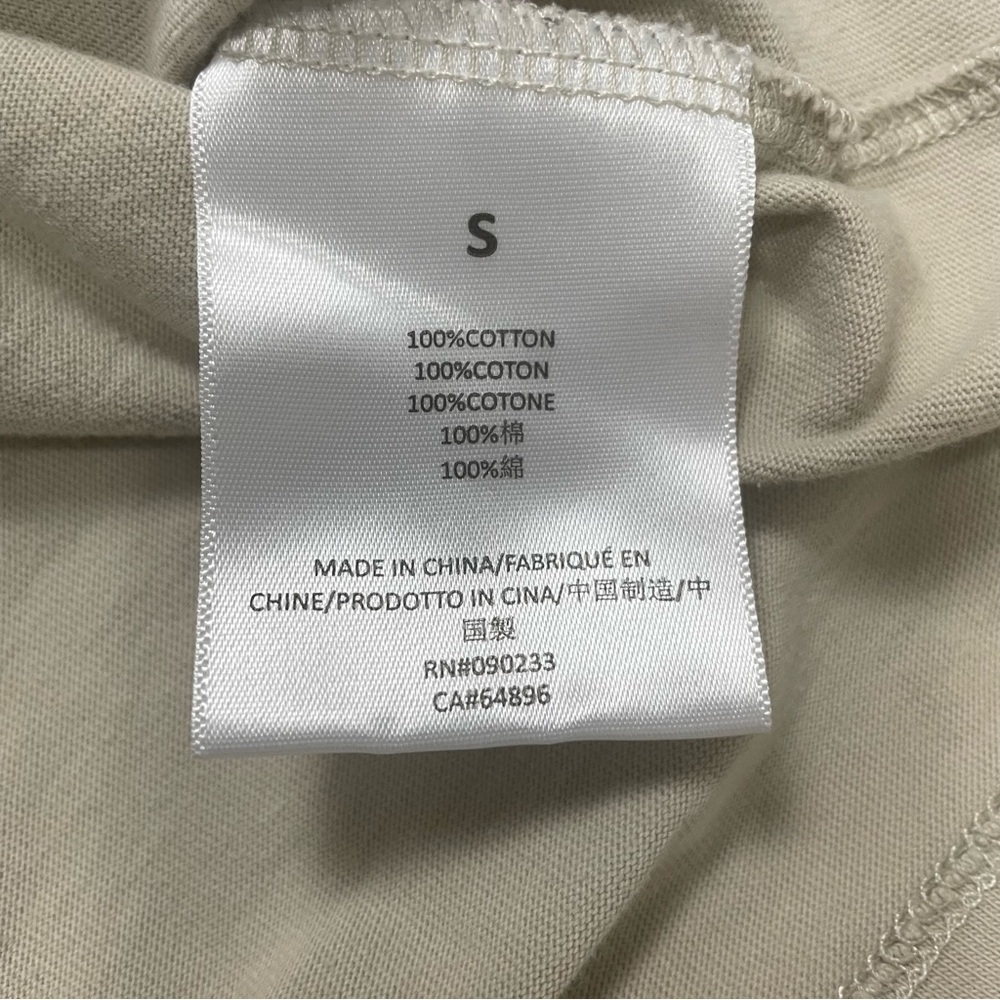 Fear Of God Essentials Shirt Mens S Oversized Beige Long Sleeve Tee Pullover - Picture 9 of 10